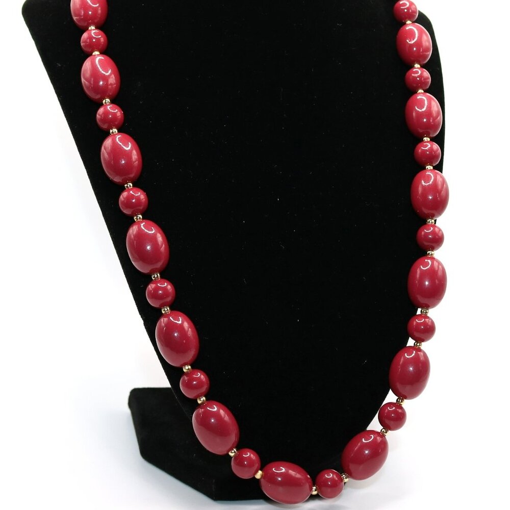 Reddish Brown Big Plastic Beads Necklace